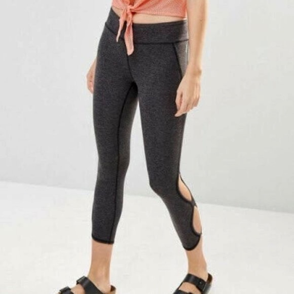 FREE PEOPLE Movement Infinity Leggings Cropped Charcoal Heather Gray X-Large - Picture 10 of 15